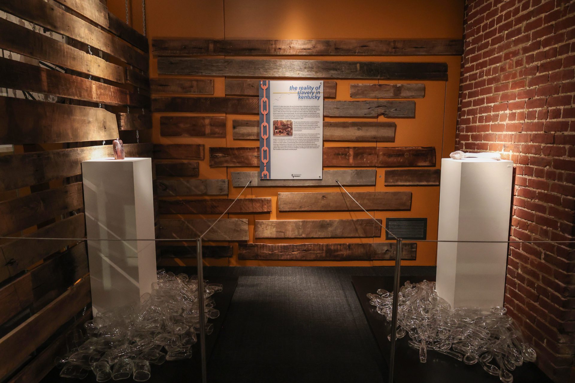 information placard at the "Reality of Slavery in Kentucky" exhibit at the Frazier Museum